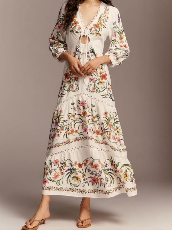FARM Rio Dresses & Skirts - Farm Rio x Anthropologie Cutout Floral Maxi Dress Size M